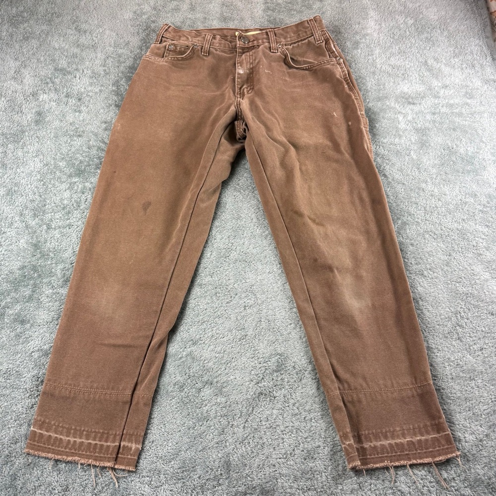 United Tokyo Brown Canvas Work Pants‎ Made in Japan Distressed Raw Hem Size 1